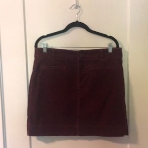 Ann Taylor LOFT Purple/Burgundy Corduroy Mini Skirt Size 10